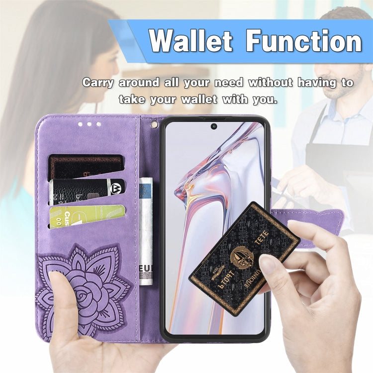 For Blackview A100 Butterfly Love Flower Embossed Horizontal Flip Leather Case with Holder & Card Slots & Wallet & Lanyard(Light Purple) - More Brand by PMC Jewellery | Online Shopping South Africa | PMC Jewellery | Buy Now Pay Later Mobicred