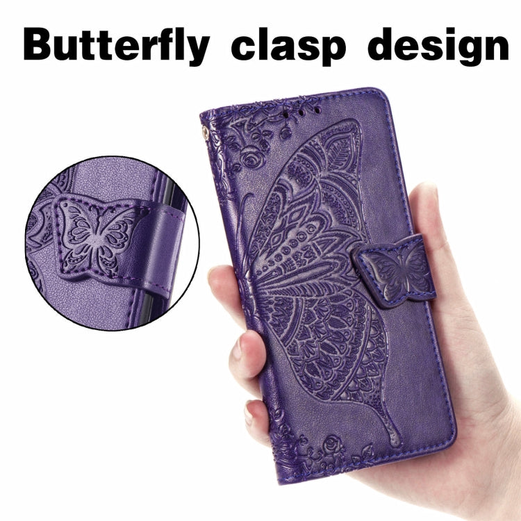 For Blackview A100 Butterfly Love Flower Embossed Horizontal Flip Leather Case with Holder & Card Slots & Wallet & Lanyard(Dark Purple) - More Brand by PMC Jewellery | Online Shopping South Africa | PMC Jewellery | Buy Now Pay Later Mobicred