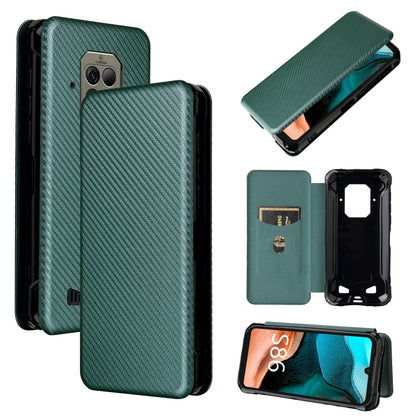 For Doogee S86 / S86 Pro Carbon Fiber Texture Horizontal Flip TPU + PC + PU Leather Case with Card Slot(Green) - More Brand by PMC Jewellery | Online Shopping South Africa | PMC Jewellery | Buy Now Pay Later Mobicred