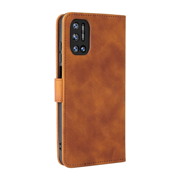 For Doogee N40 Pro Solid Color Skin Feel Magnetic Buckle Horizontal Flip PU Leather Case with Holder & Card Slots & Wallet(Brown) - More Brand by PMC Jewellery | Online Shopping South Africa | PMC Jewellery | Buy Now Pay Later Mobicred