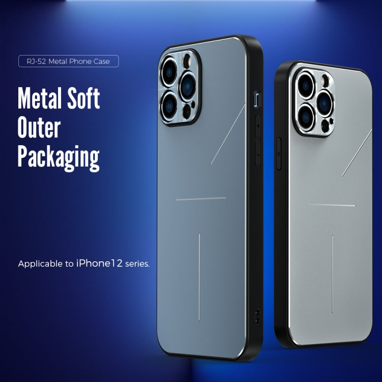 For iPhone 12 Pro Max R-JUST RJ-52 3-Line Style Metal TPU Shockproof Protective Case(Black) - iPhone 12 Pro Max Cases by R-JUST | Online Shopping South Africa | PMC TechLife | Buy Now Pay Later Mobicred