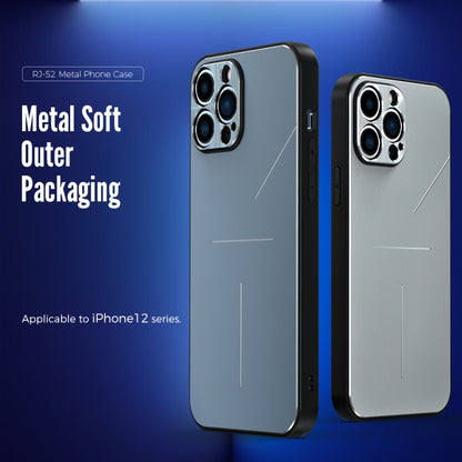 For iPhone 12 Pro Max R-JUST RJ-52 3-Line Style Metal TPU Shockproof Protective Case(Black) - iPhone 12 Pro Max Cases by R-JUST | Online Shopping South Africa | PMC Jewellery