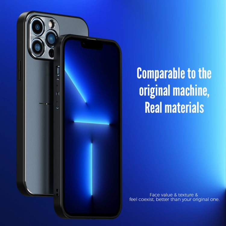 For iPhone 12 Pro Max R-JUST RJ-52 3-Line Style Metal TPU Shockproof Protective Case(Black) - iPhone 12 Pro Max Cases by R-JUST | Online Shopping South Africa | PMC TechLife | Buy Now Pay Later Mobicred
