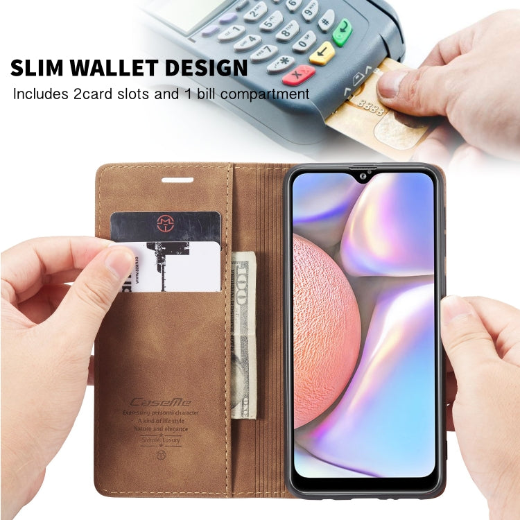 For Galaxy A10s CaseMe-013 Multifunctional Horizontal Flip Leather Case with Card Slot & Holder & Wallet(Brown) - Galaxy Phone Cases by CaseMe | Online Shopping South Africa | PMC Jewellery | Buy Now Pay Later Mobicred