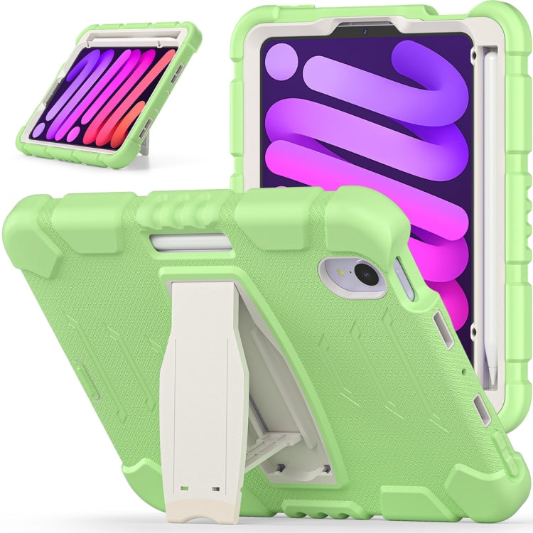 For iPad mini 6 3-Layer Protection Screen Frame + PC + Silicone Shockproof Combination Tablet Case with Holder(Matcha Green) - iPad mini 6 Cases by PMC Jewellery | Online Shopping South Africa | PMC Jewellery | Buy Now Pay Later Mobicred