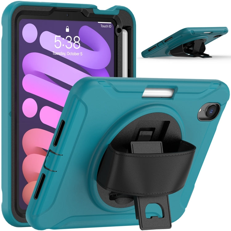 For iPad mini 6 360 Degree Rotation PC + TPU Protective Tablet Case with Holder & Hand-strap(Blue) - iPad mini 6 Cases by PMC Jewellery | Online Shopping South Africa | PMC Jewellery | Buy Now Pay Later Mobicred