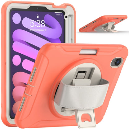 For iPad mini 6 360 Degree Rotation PC + TPU Protective Tablet Case with Holder & Hand-strap(Coral Orange) - iPad mini 6 Cases by PMC Jewellery | Online Shopping South Africa | PMC Jewellery | Buy Now Pay Later Mobicred