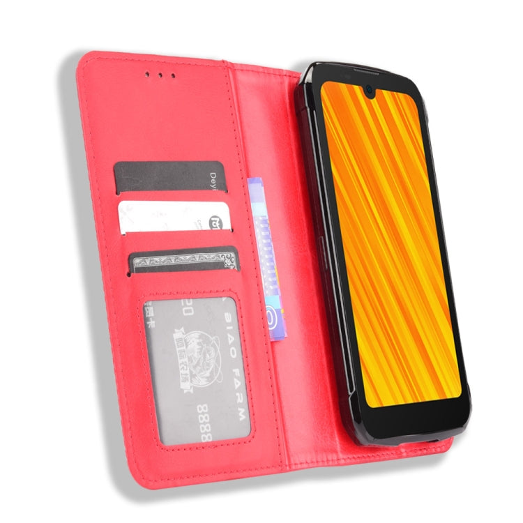 For Doogee S59 / S59 Pro Magnetic Buckle Retro Crazy Horse Texture Horizontal Flip Leather Case with Holder & Card Slots & Photo Frame(Red) - More Brand by PMC Jewellery | Online Shopping South Africa | PMC Jewellery | Buy Now Pay Later Mobicred