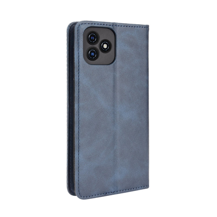 For Blackview Oscal C20 Magnetic Buckle Retro Crazy Horse Texture Horizontal Flip Leather Case with Holder & Card Slots & Photo Frame(Blue) - More Brand by PMC Jewellery | Online Shopping South Africa | PMC Jewellery | Buy Now Pay Later Mobicred