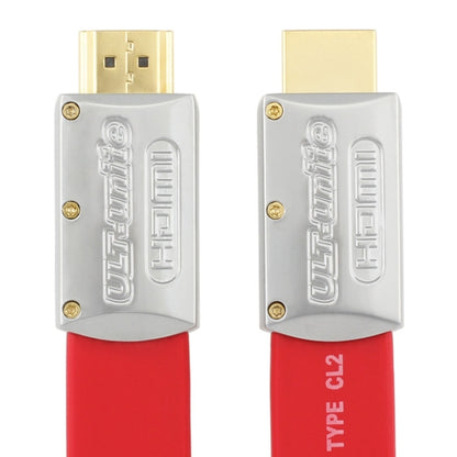 ULT-unite 4K Ultra HD Gold-plated HDMI to HDMI Flat Cable, Cable Length:3m(Red) - Cable by ult-unite | Online Shopping South Africa | PMC Jewellery | Buy Now Pay Later Mobicred