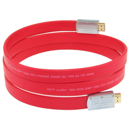 ULT-unite 4K Ultra HD Gold-plated HDMI to HDMI Flat Cable, Cable Length:15m(Red) - Cable by ult-unite | Online Shopping South Africa | PMC Jewellery | Buy Now Pay Later Mobicred