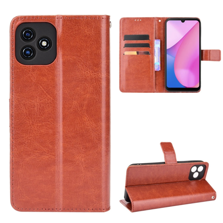 For Blackview Oscal C20 Crazy Horse Texture Horizontal Flip Leather Case with Holder & Card Slots & Lanyard(Brown) - More Brand by PMC Jewellery | Online Shopping South Africa | PMC Jewellery | Buy Now Pay Later Mobicred