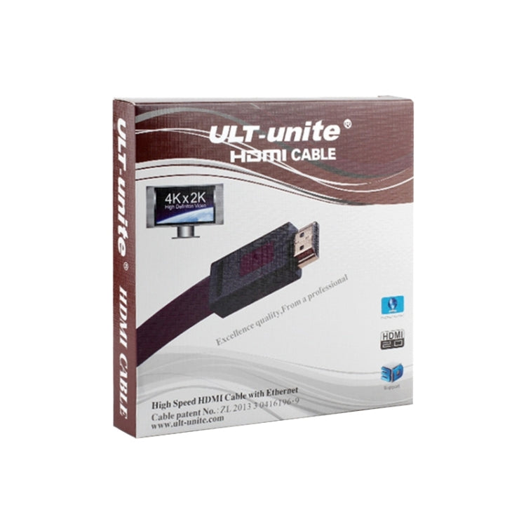 ULT-unite 4K Ultra HD Gold-plated HDMI to HDMI Flat Cable, Cable Length:3m(Transparent Purple) - Cable by ult-unite | Online Shopping South Africa | PMC Jewellery | Buy Now Pay Later Mobicred