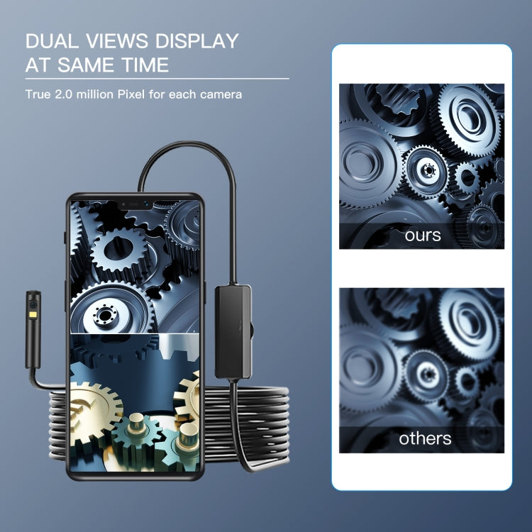 AN100 3 in 1 IP68 Waterproof USB-C / Type-C + Micro USB + USB Dual Cameras Industrial Digital Endoscope with 9 LEDs, Support Android System, Lens Diameter: 8mm, Length:1m Soft Cable - free shipping - PMC Jewellery - Order now!