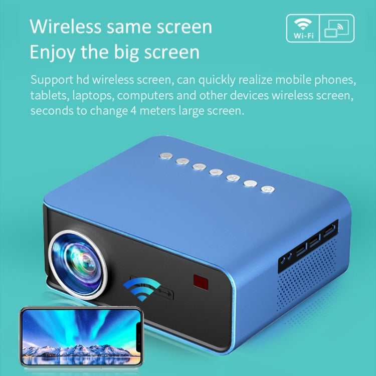 T4 Same Screen Version 1024x600 1200 Lumens Portable Home Theater LCD Projector, Plug Type:EU Plus(Blue) - free shipping - PMC Jewellery - Order now!