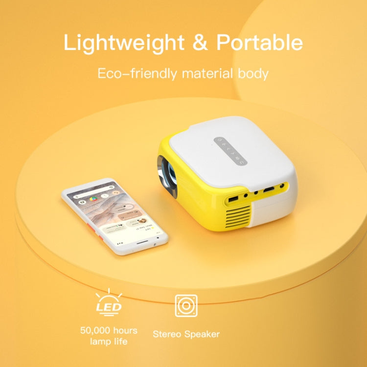 DR-860 1920x1080 1000 Lumens Portable Home Theater LED Projector, Plug Type:AU Plug(Yellow  White) - LED Projector by PMC Jewellery | Online Shopping South Africa | PMC Jewellery | Buy Now Pay Later Mobicred