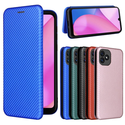 For Blackview Oscal C20 Carbon Fiber Texture Horizontal Flip Leather Phone Case with Card Slot(Blue) - More Brand by PMC Jewellery | Online Shopping South Africa | PMC Jewellery | Buy Now Pay Later Mobicred