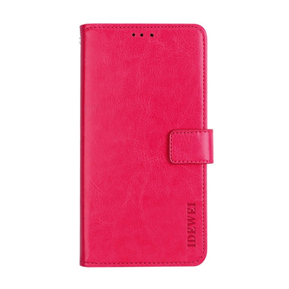 For Oukitel C25 idewei Crazy Horse Texture Leather Phone Case with Holder & Card Slots & Wallet(Rose Red) - More Brand by idewei | Online Shopping South Africa | PMC Jewellery | Buy Now Pay Later Mobicred