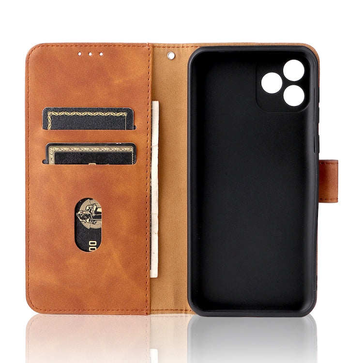 For Blackview Oscal C20 Solid Color Skin Feel Magnetic Buckle Horizontal Flip PU Phone Case(Brown) - More Brand by PMC Jewellery | Online Shopping South Africa | PMC Jewellery | Buy Now Pay Later Mobicred