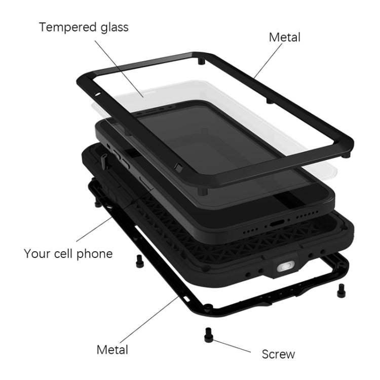 For iPhone 13 Pro Max LOVE MEI Metal Shockproof Life Waterproof Dustproof Protective Phone Case (White) - iPhone 13 Pro Max Cases by LOVE MEI | Online Shopping South Africa | PMC TechLife | Buy Now Pay Later Mobicred