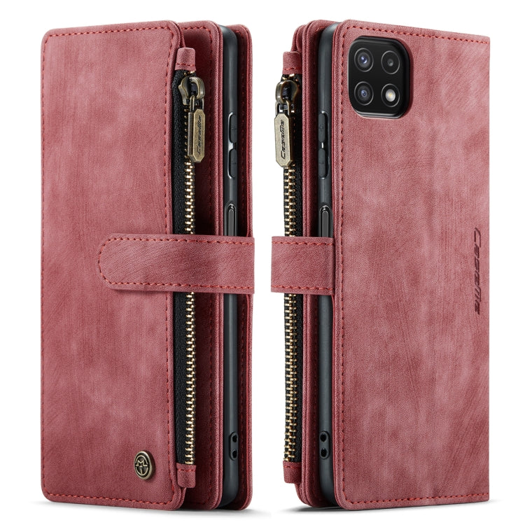 For Samsung Galaxy A22 5G CaseMe-C30 Multifunctional Horizontal Flip PU + TPU Phone Case(Red) - Galaxy Phone Cases by CaseMe | Online Shopping South Africa | PMC Jewellery | Buy Now Pay Later Mobicred