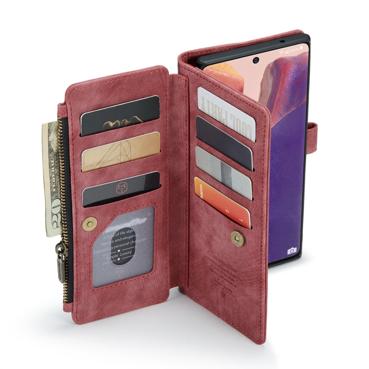 For Samsung Galaxy Note20 CaseMe-C30 Multifunctional Horizontal Flip PU + TPU Phone Case(Red) - free shipping - PMC Jewellery - Order now!