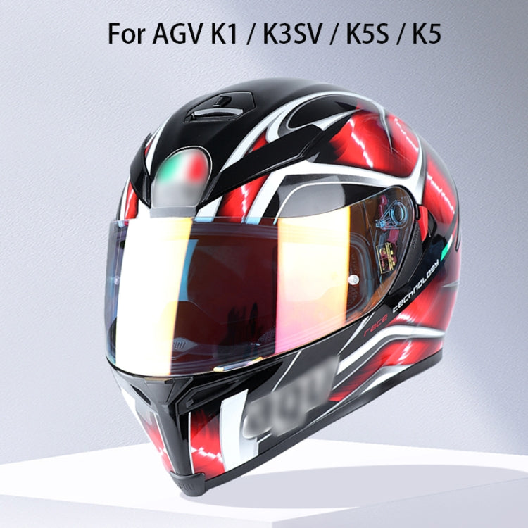 Motorcycle Helmet Visor Anti-UV Wind Shield Lens For AGV K1 / K3SV / K5(Electroplated Blue) - Helmets by PMC Jewellery | Online Shopping South Africa | PMC Jewellery | Buy Now Pay Later Mobicred