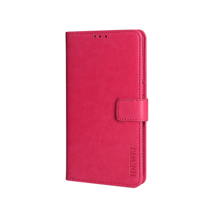 For Umidigi Bison X10 idewei Crazy Horse Texture Leather Phone Case(Rose Red) - More Brand by idewei | Online Shopping South Africa | PMC Jewellery | Buy Now Pay Later Mobicred