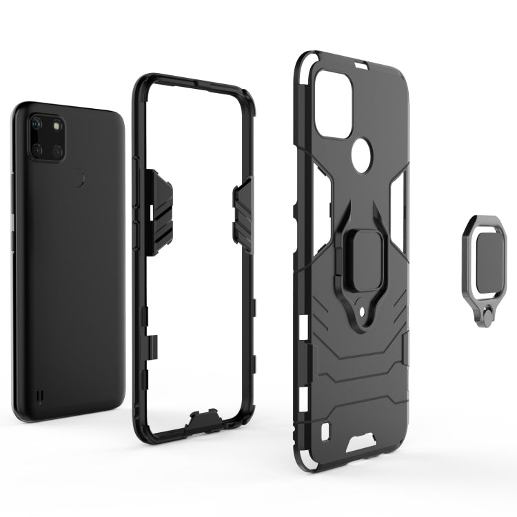 For OPPO Realme C21Y Shockproof PC + TPU Protective Case with Magnetic Ring Holder(Red) - free shipping - PMC TechLife - Order now!