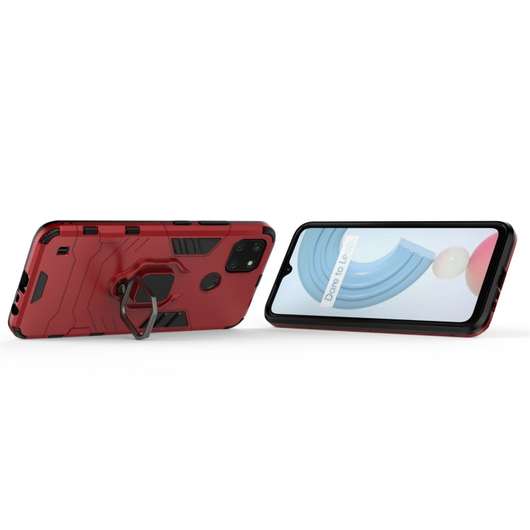 For OPPO Realme C21Y Shockproof PC + TPU Protective Case with Magnetic Ring Holder(Red) - Realme Cases by PMC Jewellery | Online Shopping South Africa | PMC Jewellery | Buy Now Pay Later Mobicred