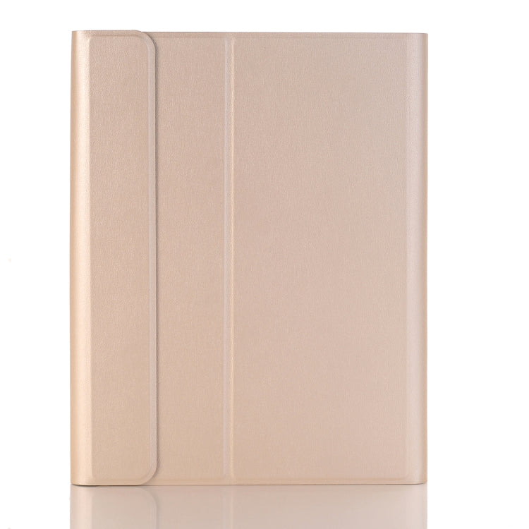 A07B-A Lambskin Texture Square Keycap Bluetooth Keyboard Leather Case with Touch Control For iPad 9.7 2018 & 2017 / Pro 9.7 inch / Air 2(Gold) - Universal by PMC TechLife | Online Shopping South Africa | PMC TechLife