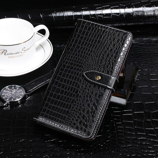 For Cubot Max 3 idewei Crocodile Texture Leather Phone Case(Black) - More Brand by idewei | Online Shopping South Africa | PMC Jewellery | Buy Now Pay Later Mobicred