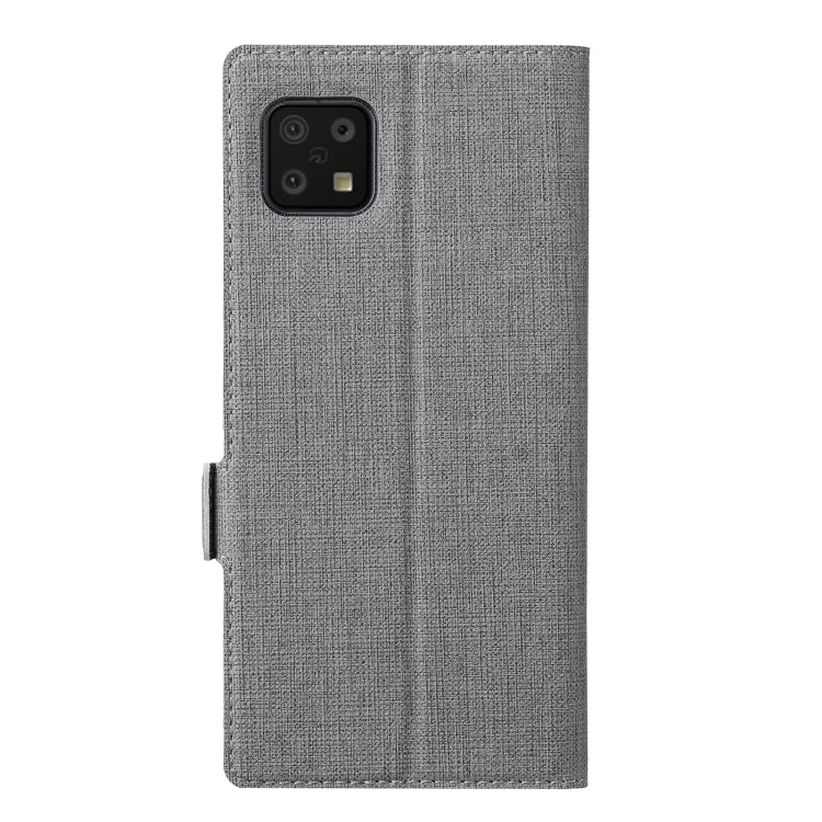 For Sharp Aquos Sense 6 ViLi K Series Magnetic Buckle Horizontal Flip Leather Phone Case(Grey) - More Brand by ViLi | Online Shopping South Africa | PMC Jewellery | Buy Now Pay Later Mobicred