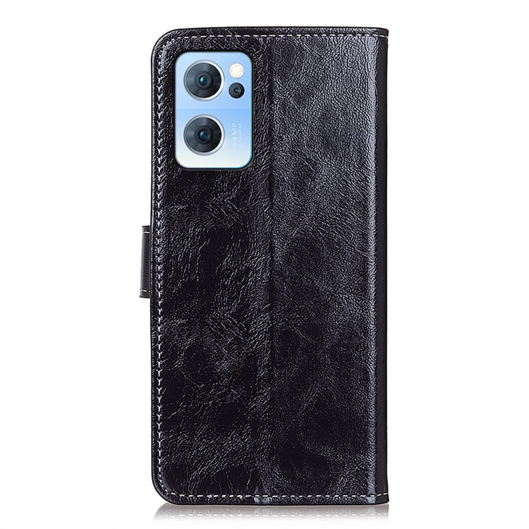 For OPPO Reno7 5G Retro Crazy Horse Texture Horizontal Flip Leather Phone Case(Black) - OPPO Cases by PMC Jewellery | Online Shopping South Africa | PMC Jewellery | Buy Now Pay Later Mobicred
