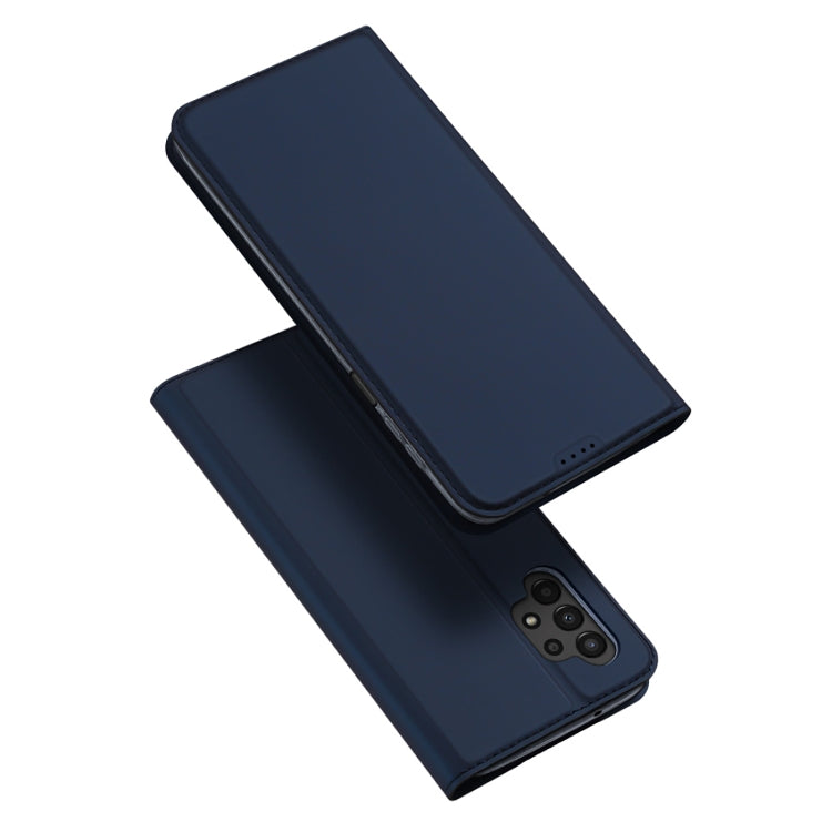 For Samsung Galaxy A13 4G DUX DUCIS Skin Pro Series Flip Leather Phone Case(Blue) - Galaxy Phone Cases by DUX DUCIS | Online Shopping South Africa | PMC Jewellery | Buy Now Pay Later Mobicred