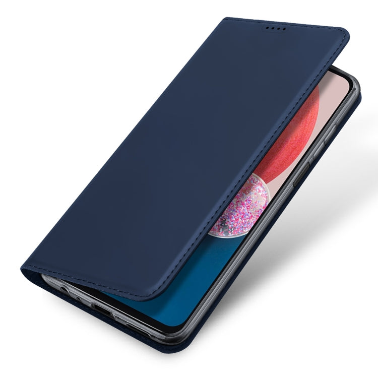 For Samsung Galaxy A13 4G DUX DUCIS Skin Pro Series Flip Leather Phone Case(Blue) - Galaxy Phone Cases by DUX DUCIS | Online Shopping South Africa | PMC Jewellery | Buy Now Pay Later Mobicred