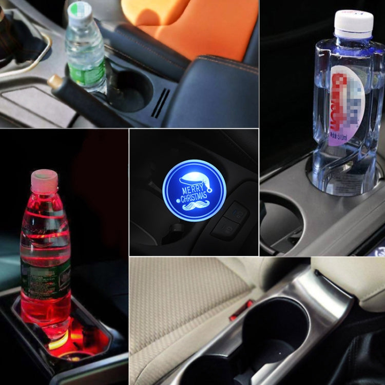 Car AcrylicColorful USB Charger Water Cup Groove LED Atmosphere Light(Christmas Hat) - Car Drink Holders by PMC Jewellery | Online Shopping South Africa | PMC Jewellery | Buy Now Pay Later Mobicred