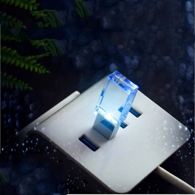 Crystal Flash Light Emitting USB 2.0 Flash Drive Car Music USB Flash Drive, Capacity:16GB(White) - USB Flash Drives by PMC TechLife | Online Shopping South Africa | PMC TechLife | Buy Now Pay Later Mobicred