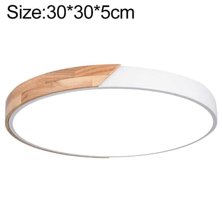 Wood Macaron LED Round Ceiling Lamp, White Light, Size:30cm(White) - Celling Lights & Chandeliers by PMc TechLife | Online Shopping South Africa | PMc TechLife | Buy Now Pay Later Mobicred