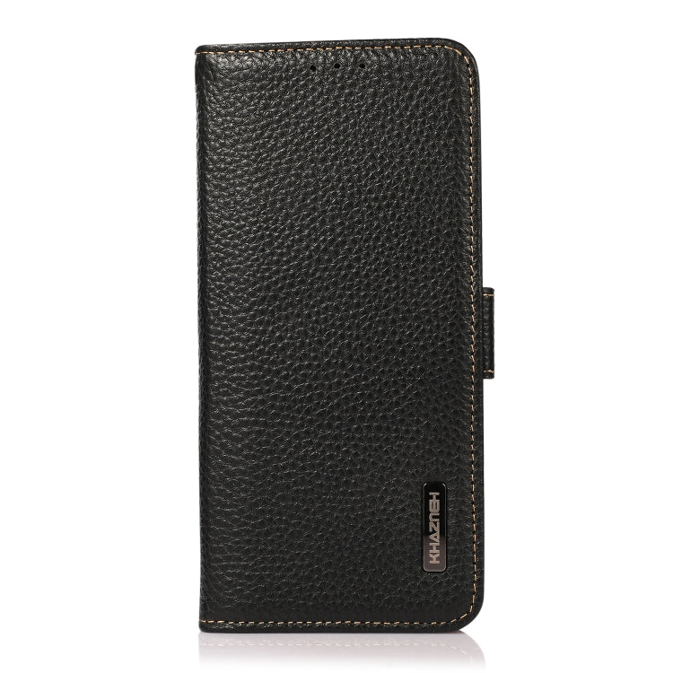 For Nokia 7.3 KHAZNEH Side-Magnetic Litchi Genuine Leather RFID Phone Case(Black) - Nokia Cases by PMC TechLife | Online Shopping South Africa | PMC TechLife | Buy Now Pay Later Mobicred
