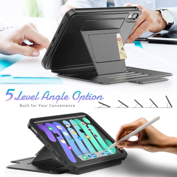 For iPad mini 6 Smart B Magnetic Leather Tablet Case(Black) - iPad mini 6 Cases by PMC TechLife | Online Shopping South Africa | PMC TechLife