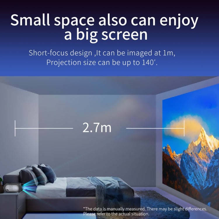 T7i 720P 200 ANSI Home Theater LED HD Digital Projector, Same Screen Version, EU Plug(Silver Grey) - LED Projector by PMC Jewellery | Online Shopping South Africa | PMC Jewellery | Buy Now Pay Later Mobicred