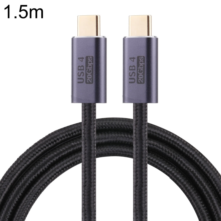 20Gbps USB 4 USB-C / Type-C Male to USB-C / Type-C Male Braided Data Cable, Cable Length:1.5m(Black) - Cable & Adapters by PMC TechLife | Online Shopping South Africa | PMC TechLife | Buy Now Pay Later Mobicred