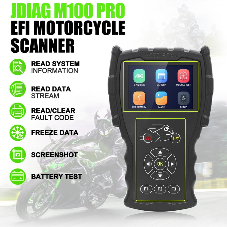 JDiag M100 PRO Intelligent Motorcycle Electronic Fuel Injection System Diagnostic Instrument(Black) - Electrical Instruments by PMC Jewellery | Online Shopping South Africa | PMC Jewellery | Buy Now Pay Later Mobicred