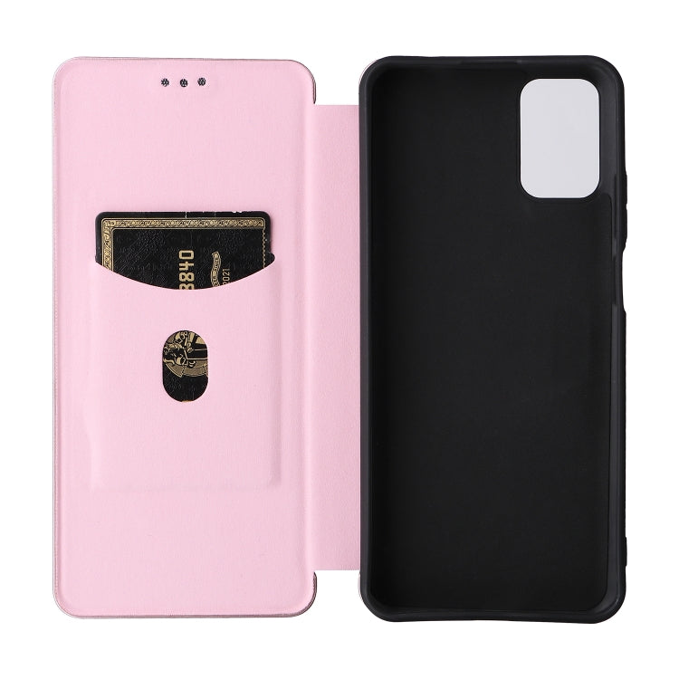 For Ulefone Note 12P Carbon Fiber Texture Horizontal Flip PU Phone Case(Pink) - Ulefone Cases by PMC Jewellery | Online Shopping South Africa | PMC Jewellery | Buy Now Pay Later Mobicred