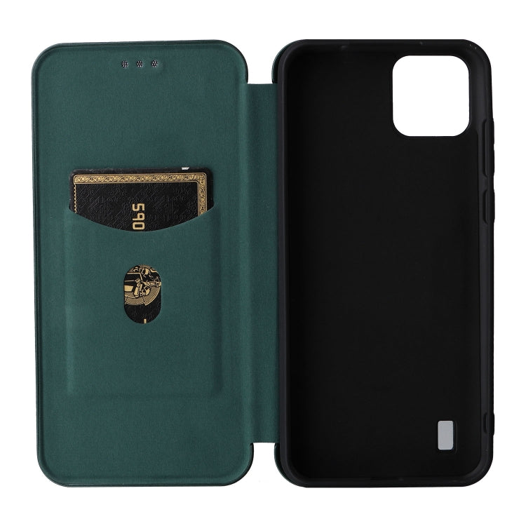 For Blackview A55 Carbon Fiber Texture Horizontal Flip PU Phone Case(Green) - More Brand by PMC Jewellery | Online Shopping South Africa | PMC Jewellery | Buy Now Pay Later Mobicred