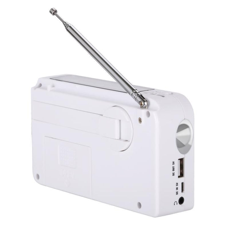 RD-638T Two-band Solar Powered AM / FM Radio Player Flashlight with Dynamo Function(White) - Radio Player by PMC TechLife | Online Shopping South Africa | PMC TechLife | Buy Now Pay Later Mobicred