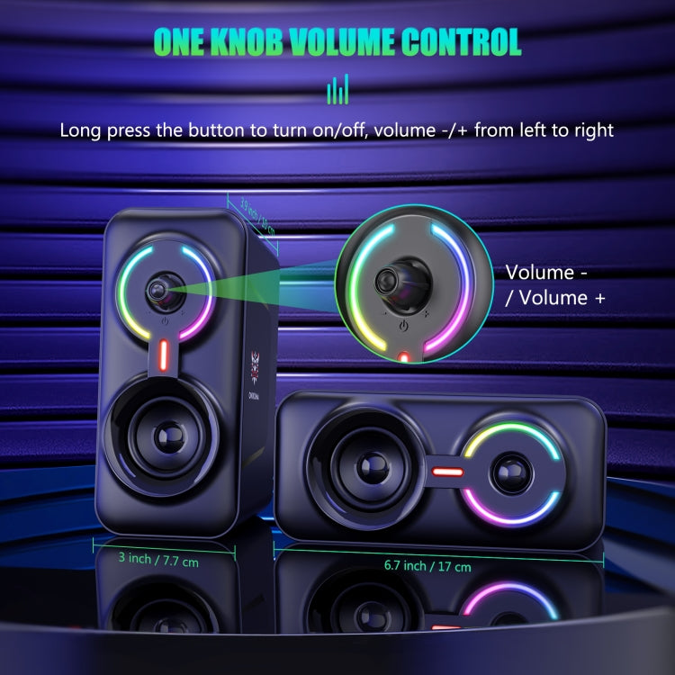ONIKUMA L6 RGB Lighting Computer Audio with Bluetooth Function(Black) - free shipping - PMC Jewellery - Order now!