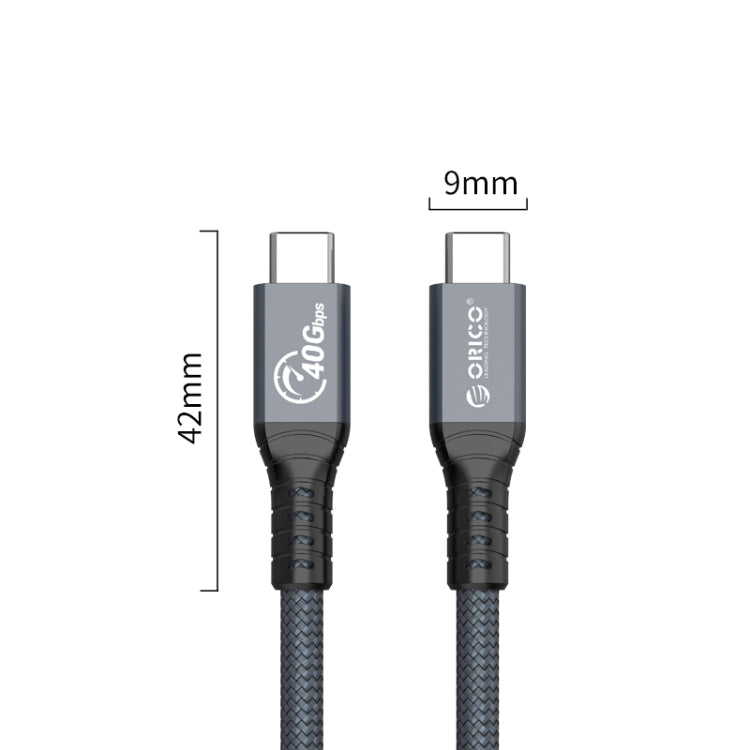 ORICO 40Gbps Thunderbolt 4 USB-C / Tpye-C Data Cable, Cable Length:80cm(Grey) - Cable & Adapters by ORICO | Online Shopping South Africa | PMC Jewellery | Buy Now Pay Later Mobicred