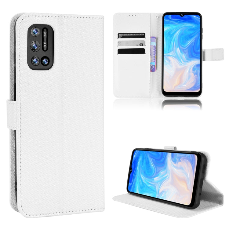 For DOOGEE N40 Pro Diamond Texture Leather Phone Case(White) - Doogee Cases by PMC Jewellery | Online Shopping South Africa | PMC Jewellery | Buy Now Pay Later Mobicred